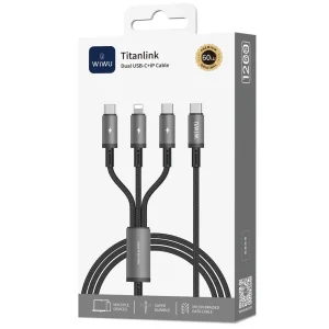 480492 کابل چند کاره USB-C+ip+watch برند wiwu